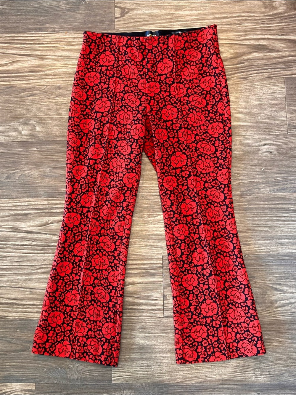 Maeve Anthropologie The Margot Floral Jacquard Kick Flare Cropped Pants S - Picture 4 of 8